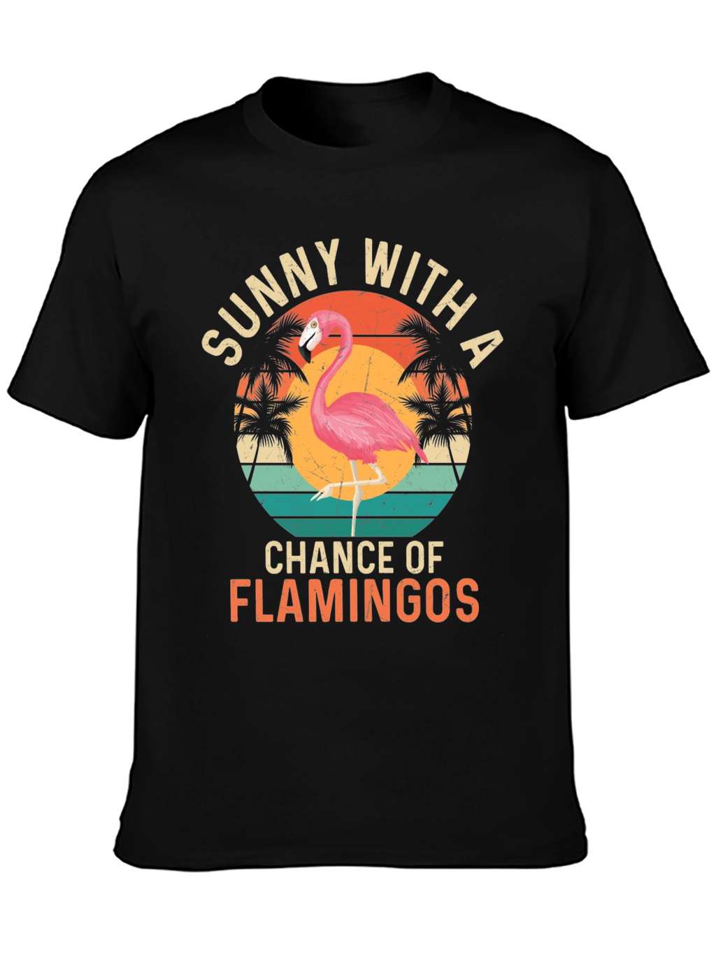 Sunny With A Chance of Flamingos Graphic T-Shirt
