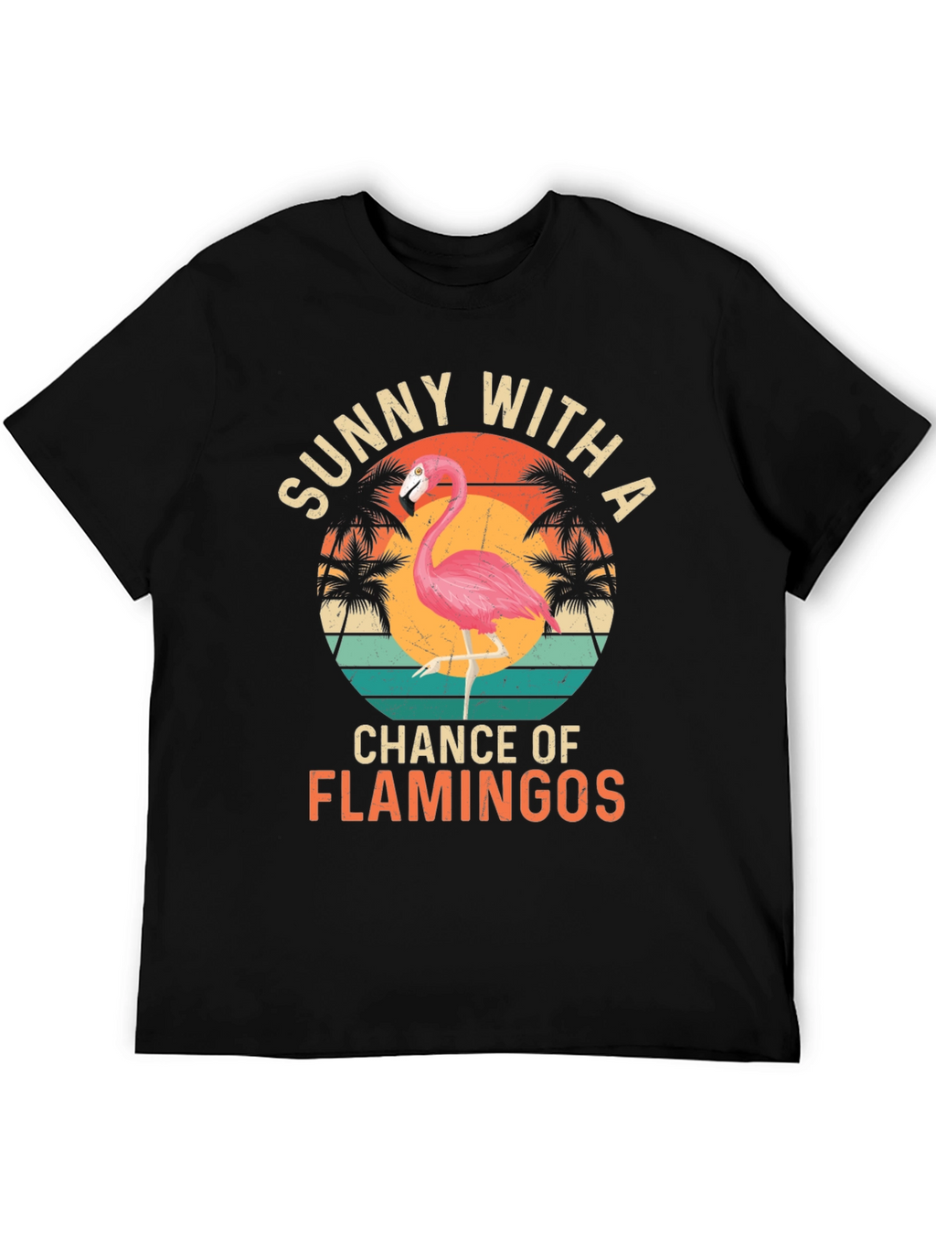Sunny With A Chance of Flamingos Graphic T-Shirt
