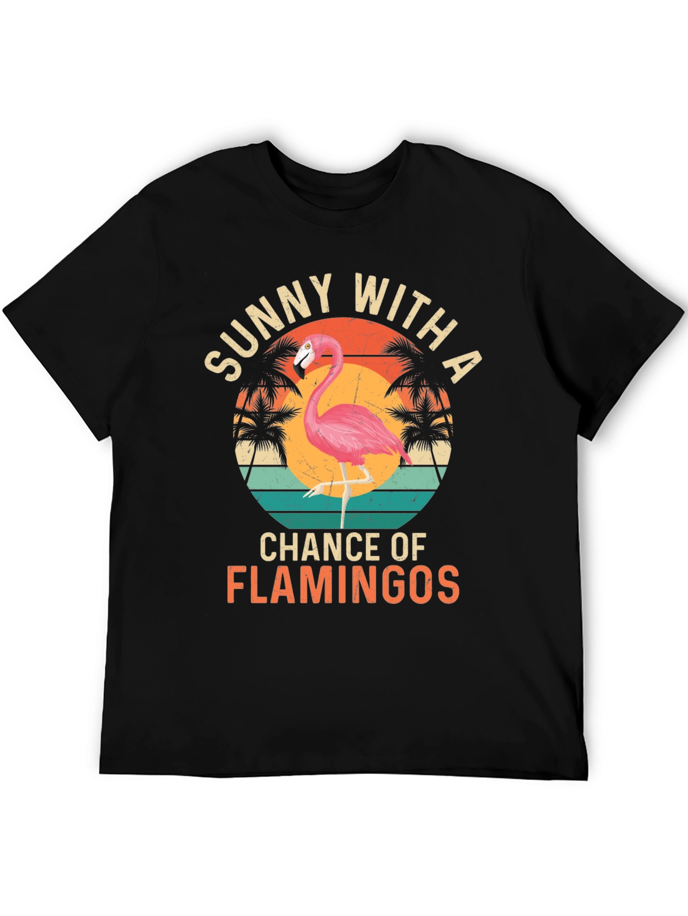 Sunny With A Chance of Flamingos Graphic T-Shirt