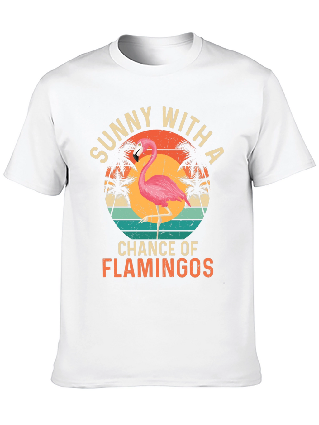 Sunny With A Chance of Flamingos Graphic T-Shirt