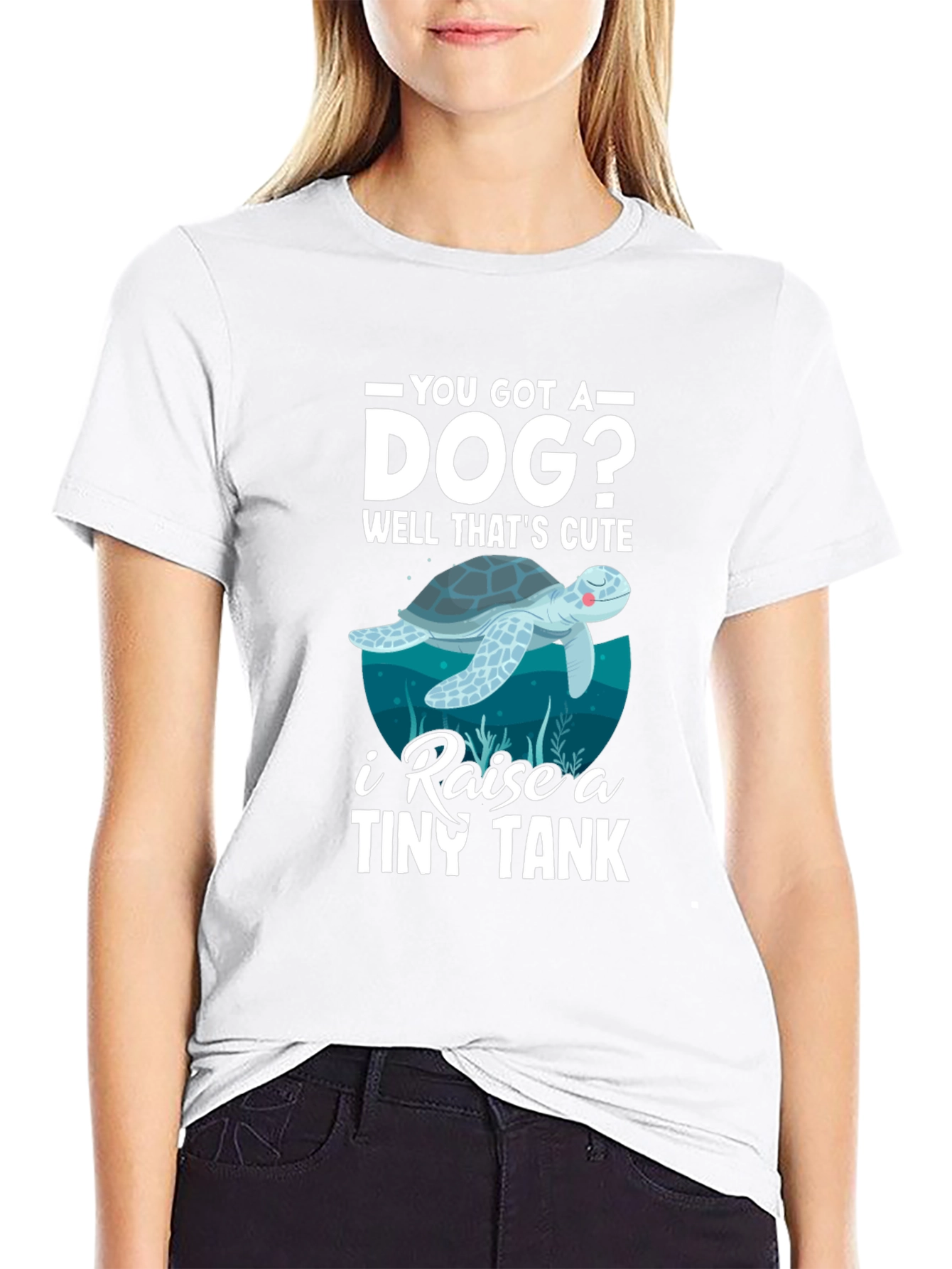 Cute Sea Turtle Graphic Tee - I Raise a Tiny Tank