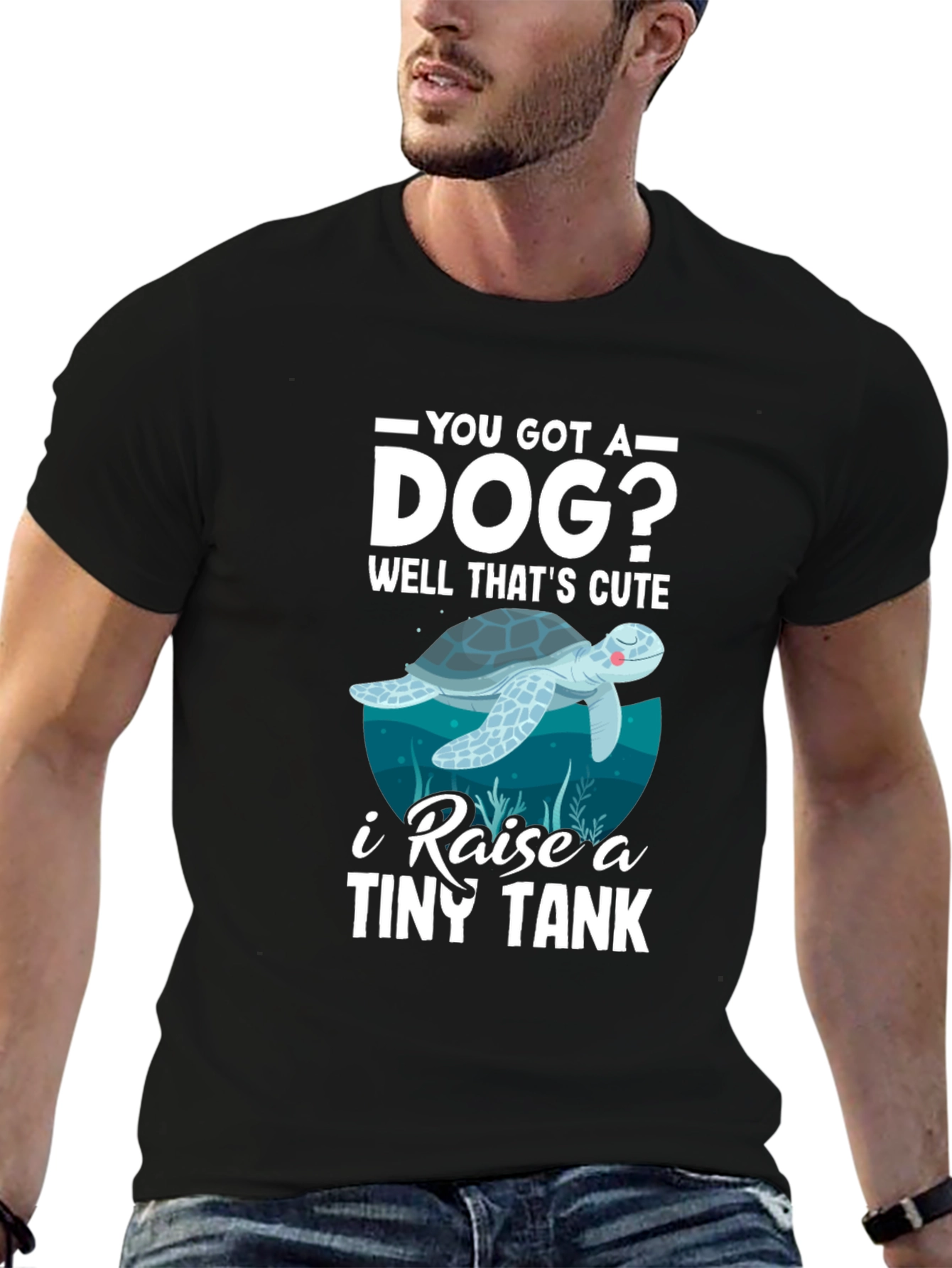 Cute Sea Turtle Graphic Tee - I Raise a Tiny Tank