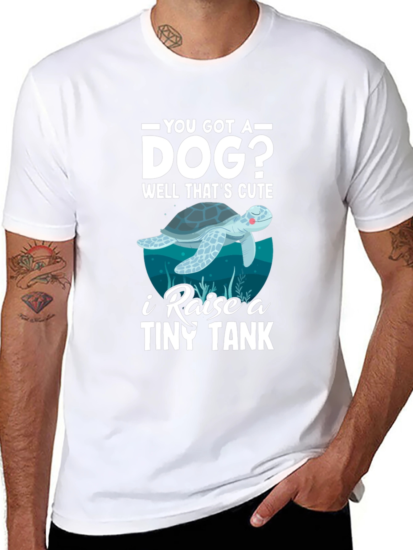 Cute Sea Turtle Graphic Tee - I Raise a Tiny Tank