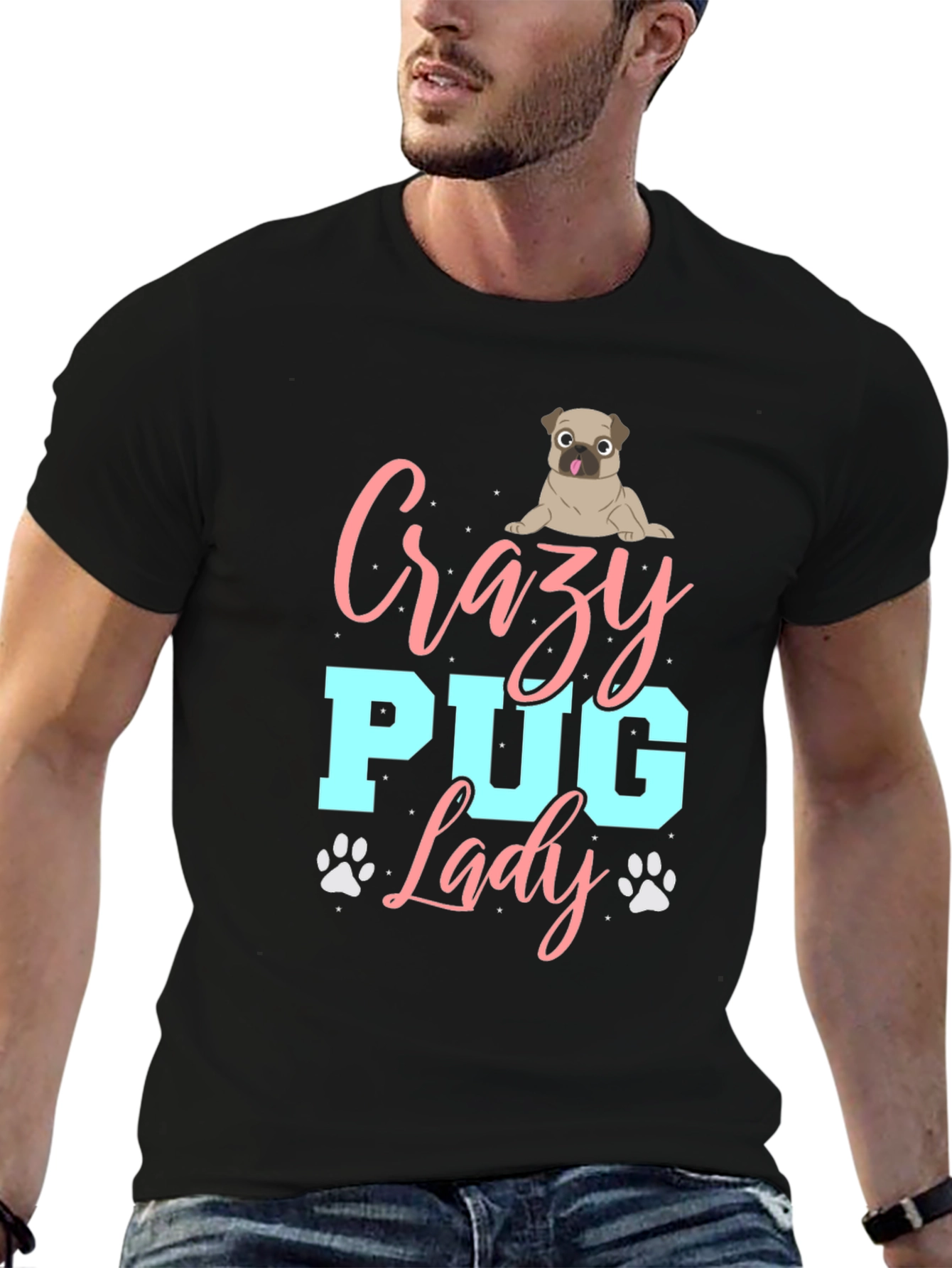 Crazy Pug Lady T-Shirt