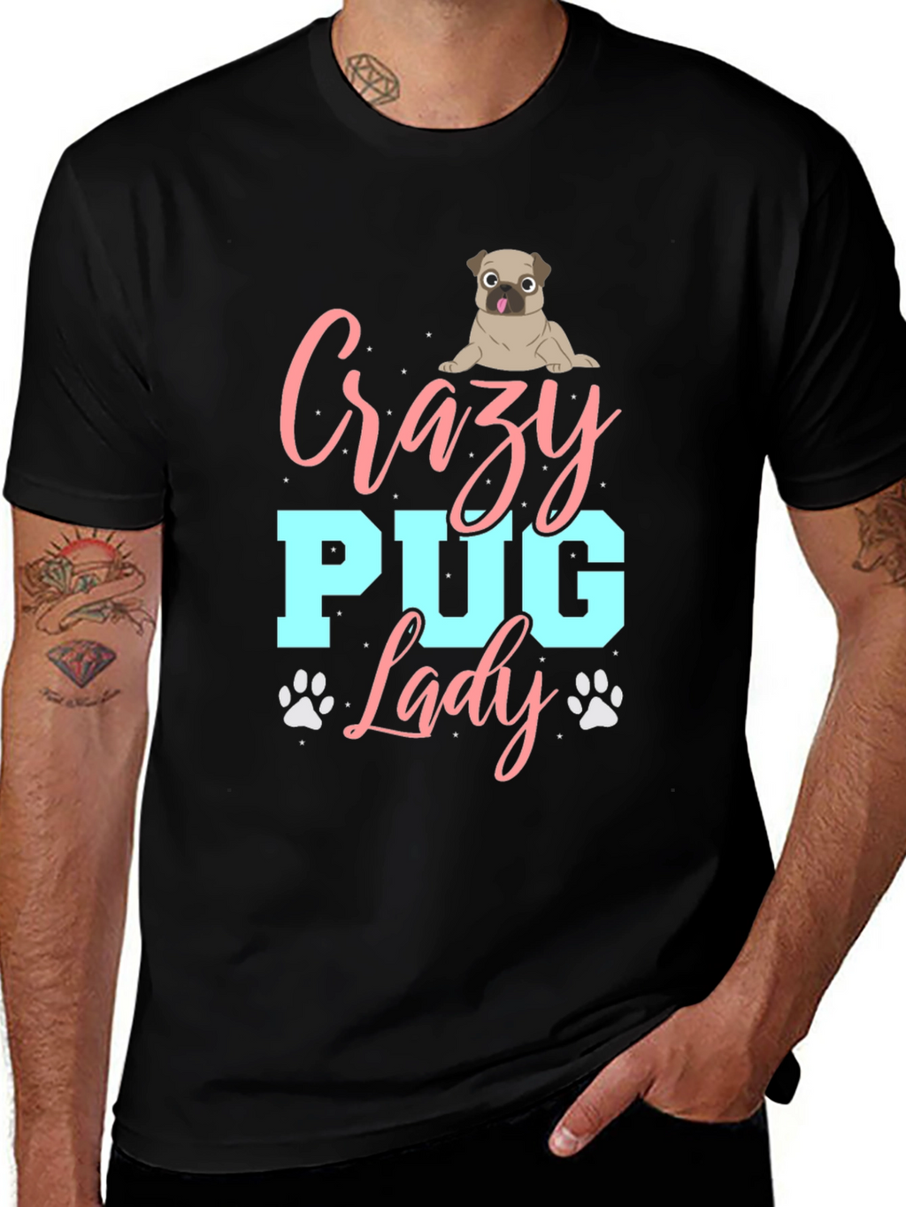 Crazy Pug Lady T-Shirt