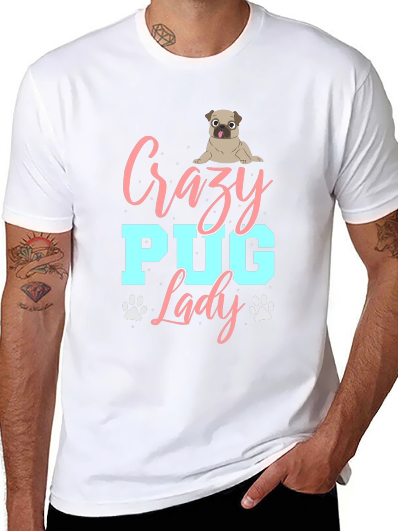 Crazy Pug Lady T-Shirt