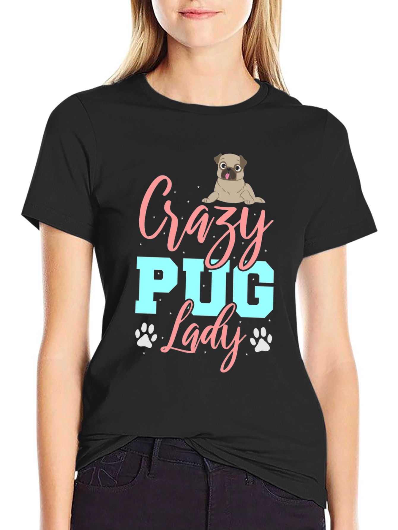 Crazy Pug Lady T-Shirt