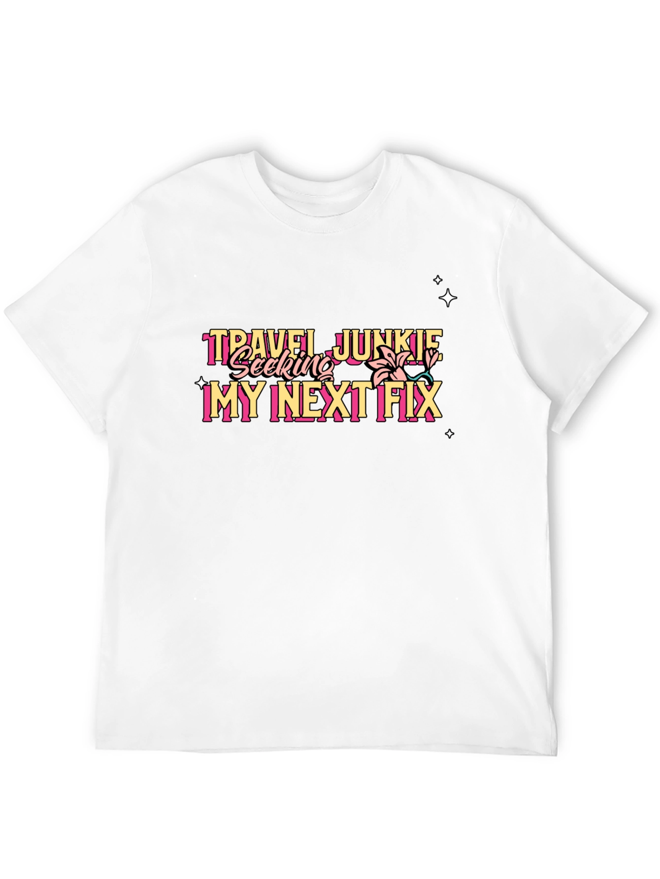 Travel Junkie Graphic Tee - Black Unisex T-Shirt