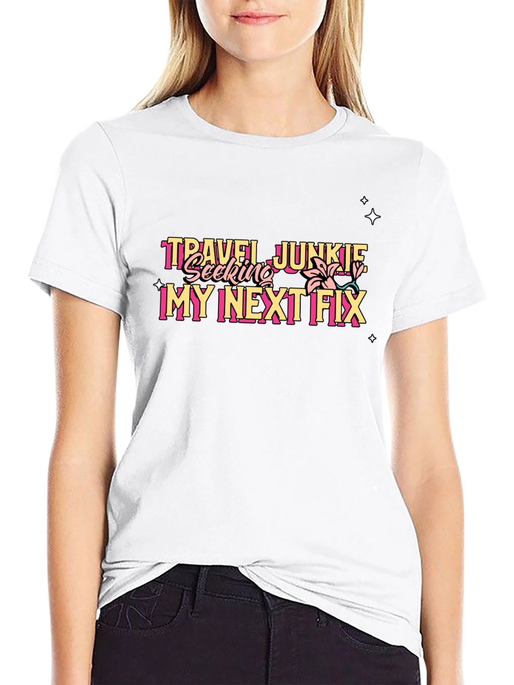 Travel Junkie Graphic Tee - Black Unisex T-Shirt