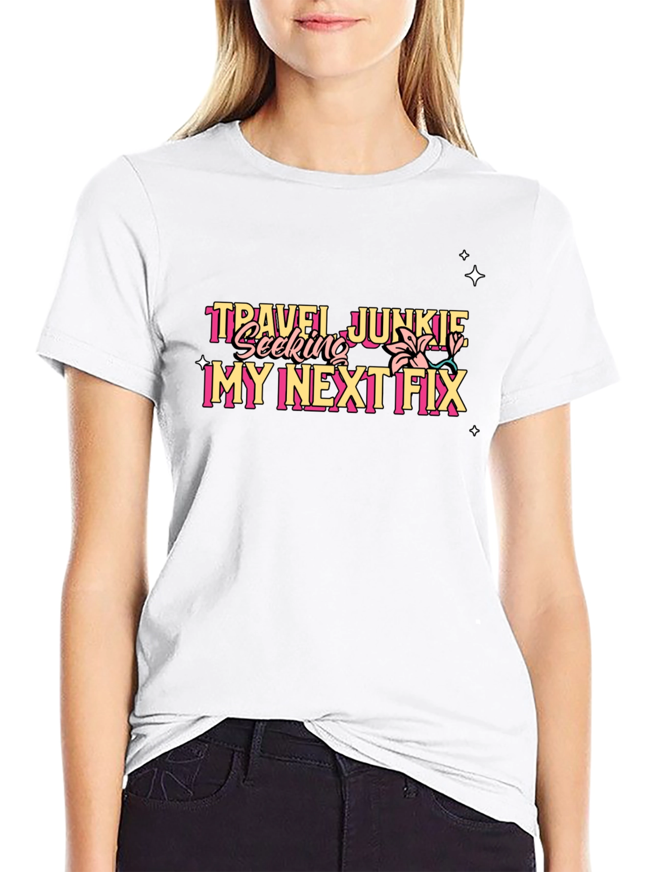 Travel Junkie Graphic Tee - Black Unisex T-Shirt
