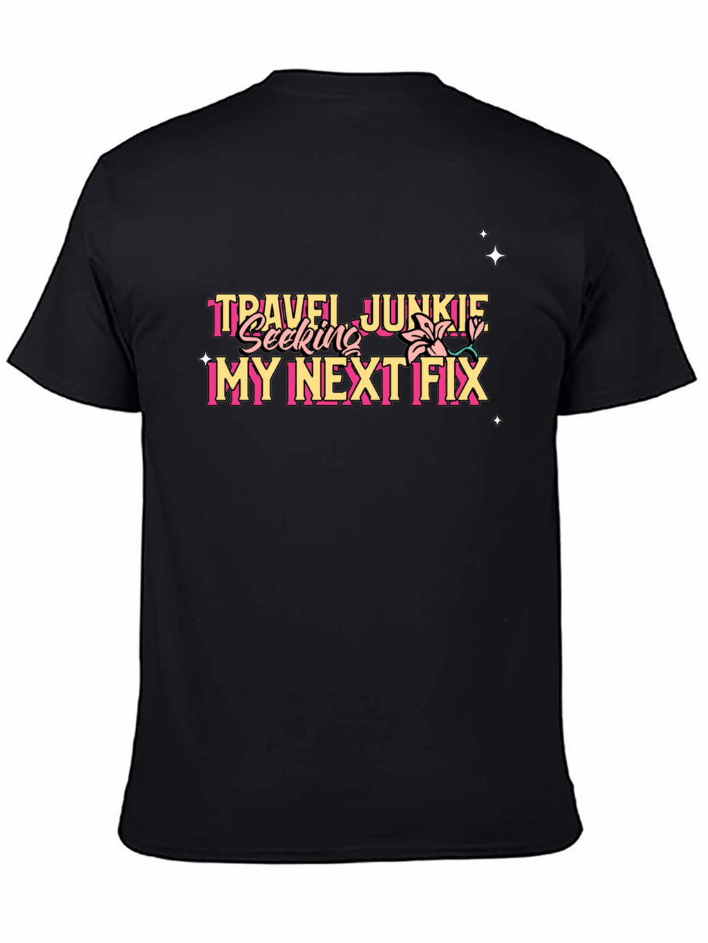 Travel Junkie Graphic Tee - Black Unisex T-Shirt