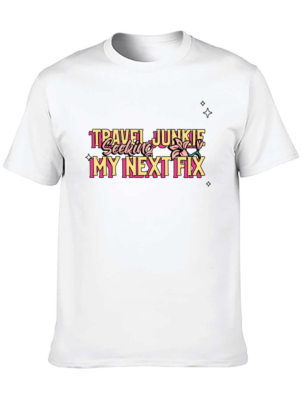 Travel Junkie Graphic Tee - Black Unisex T-Shirt