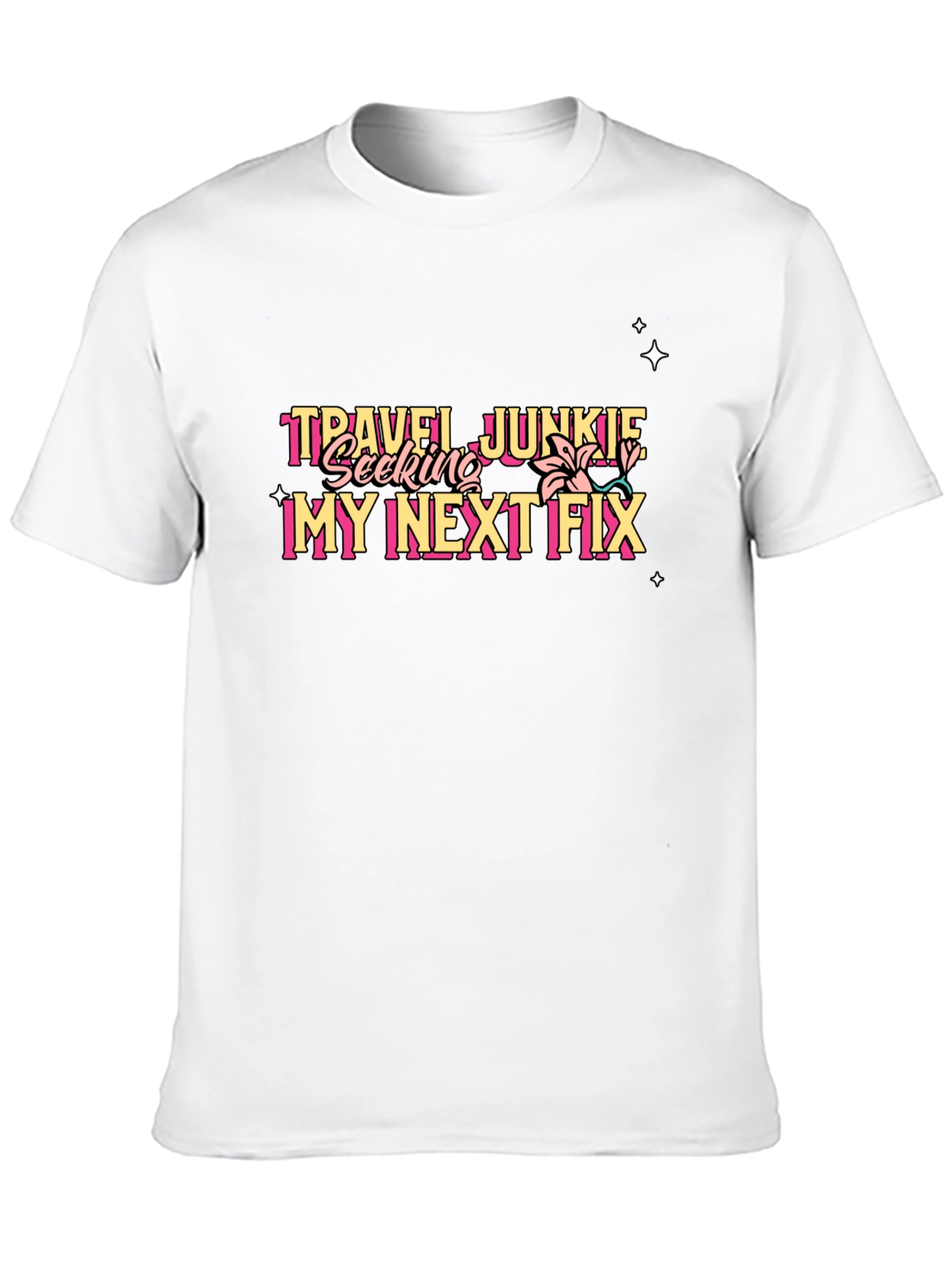 Travel Junkie Graphic Tee - Black Unisex T-Shirt