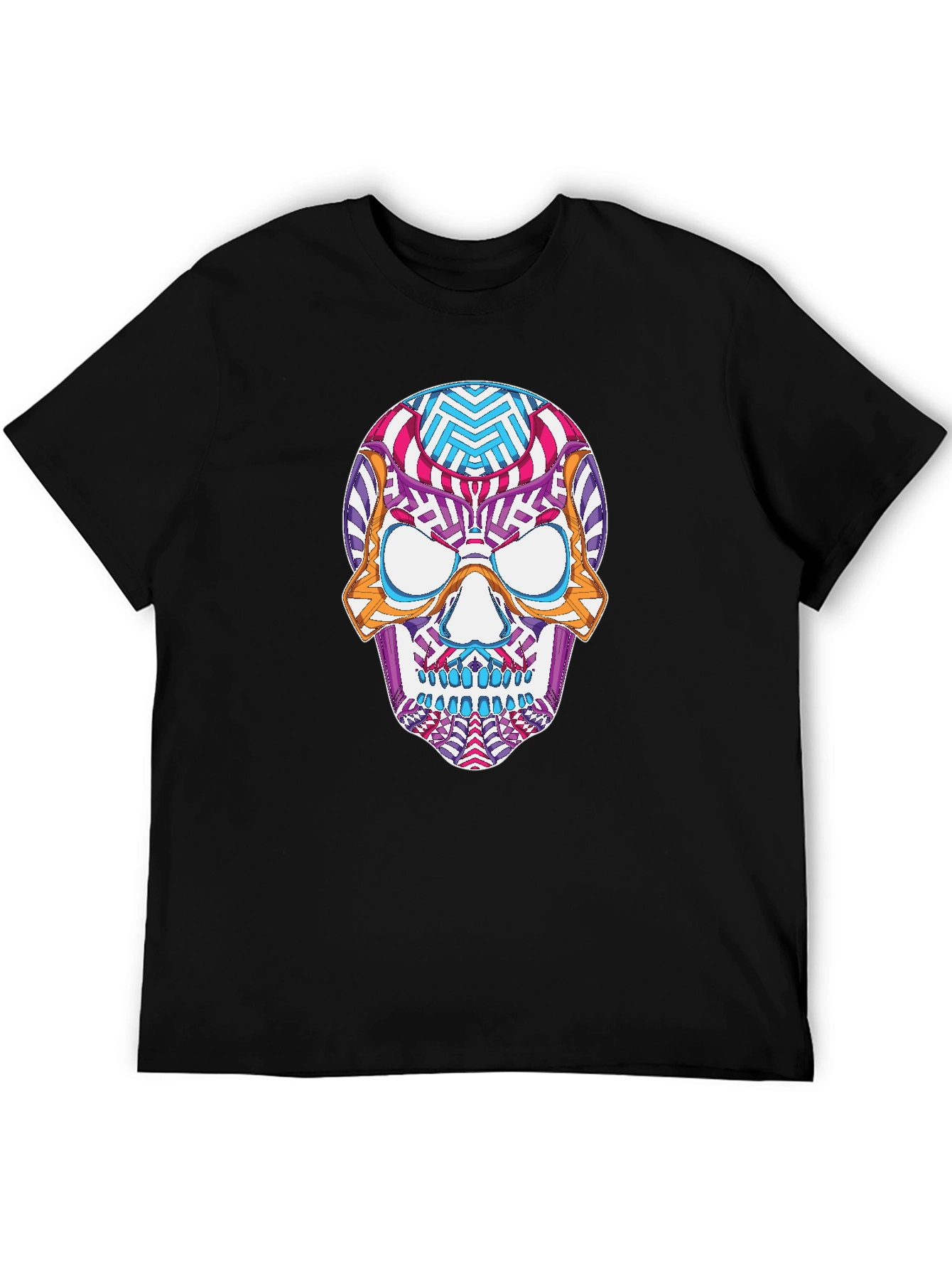 Colorful Sugar Skull Graphic Tee - Day of the Dead Style