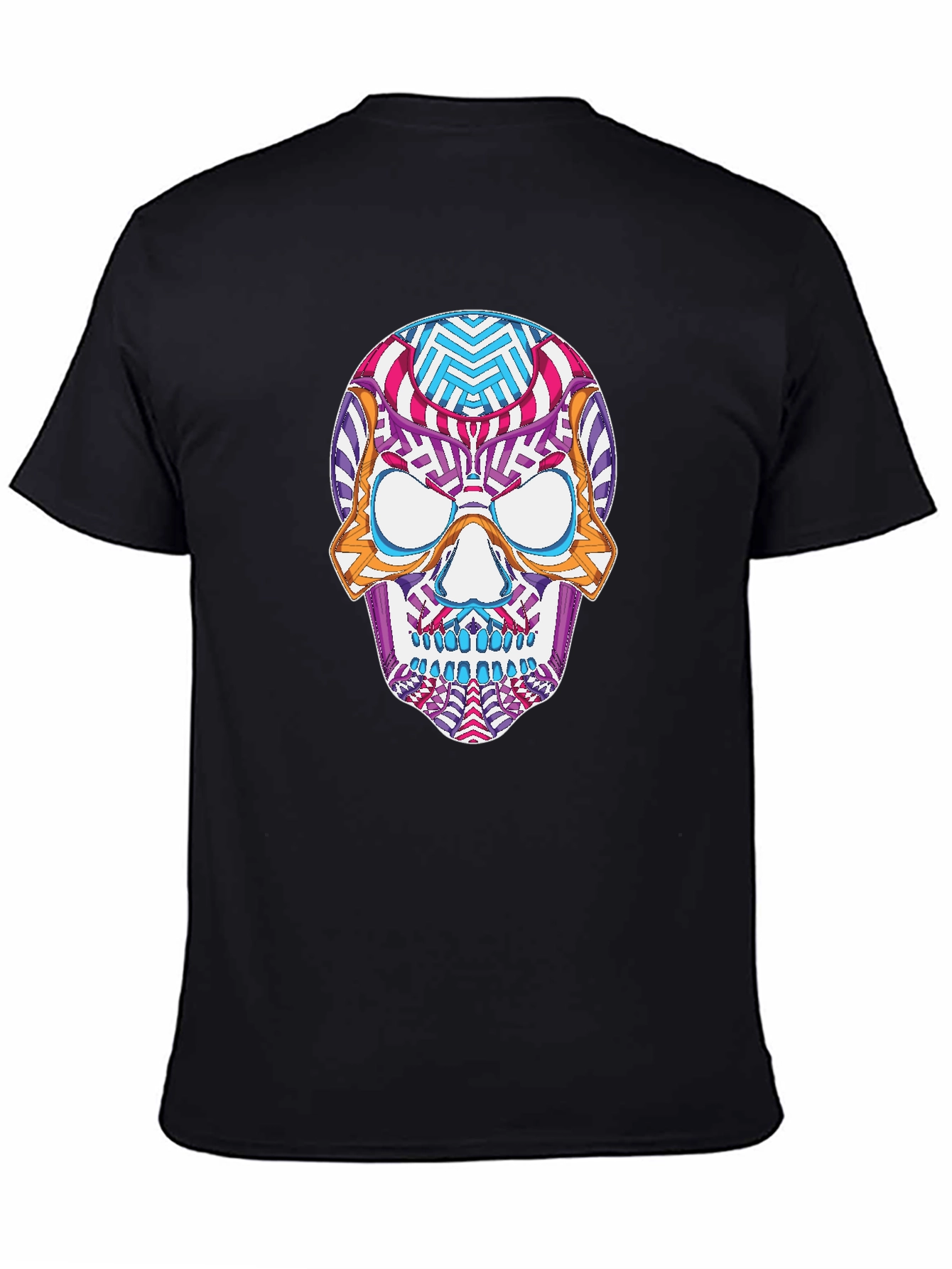 Colorful Sugar Skull Graphic Tee - Day of the Dead Style