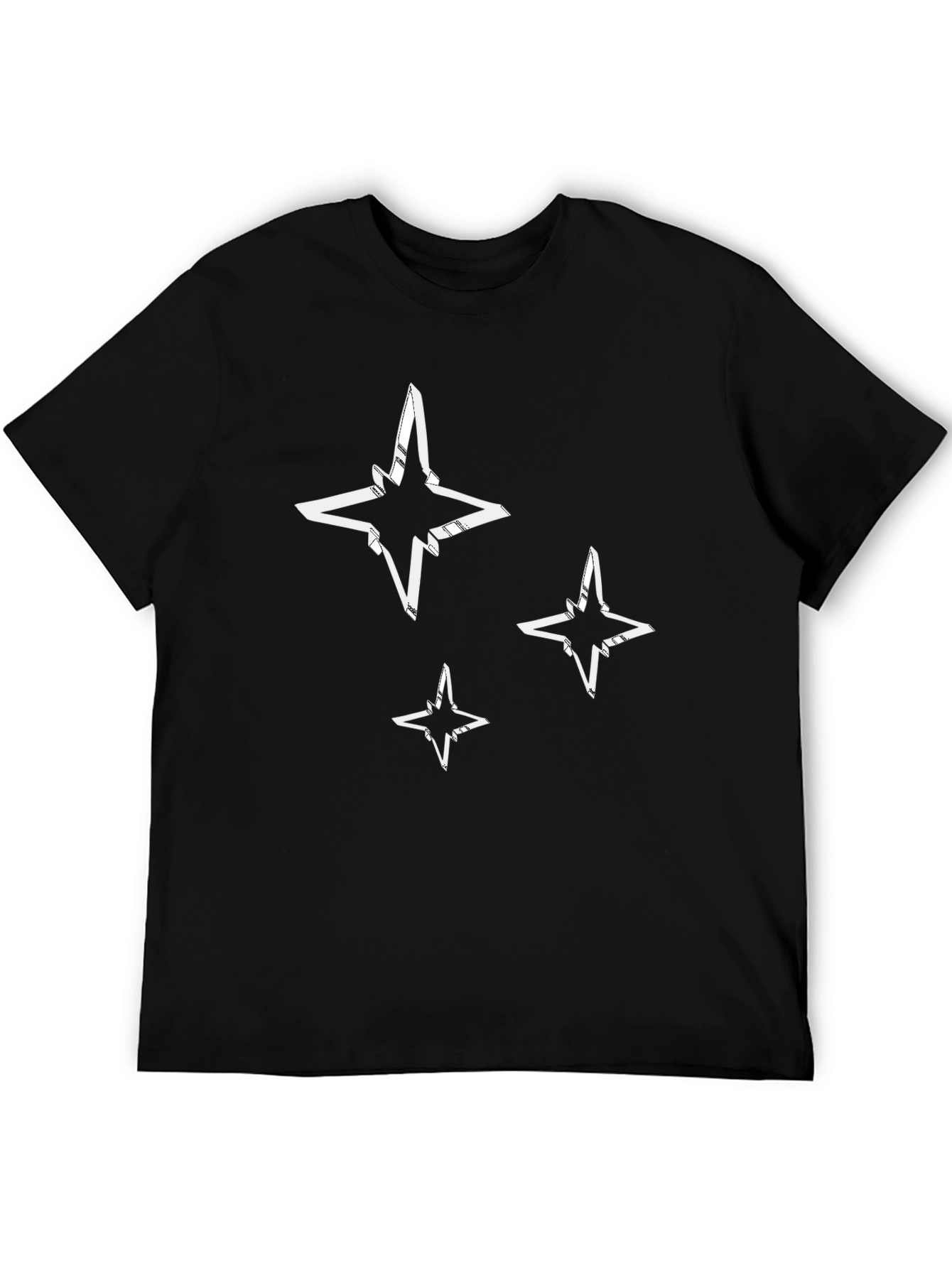 Abstract Star Graphic Tee - Mens Black T-Shirt