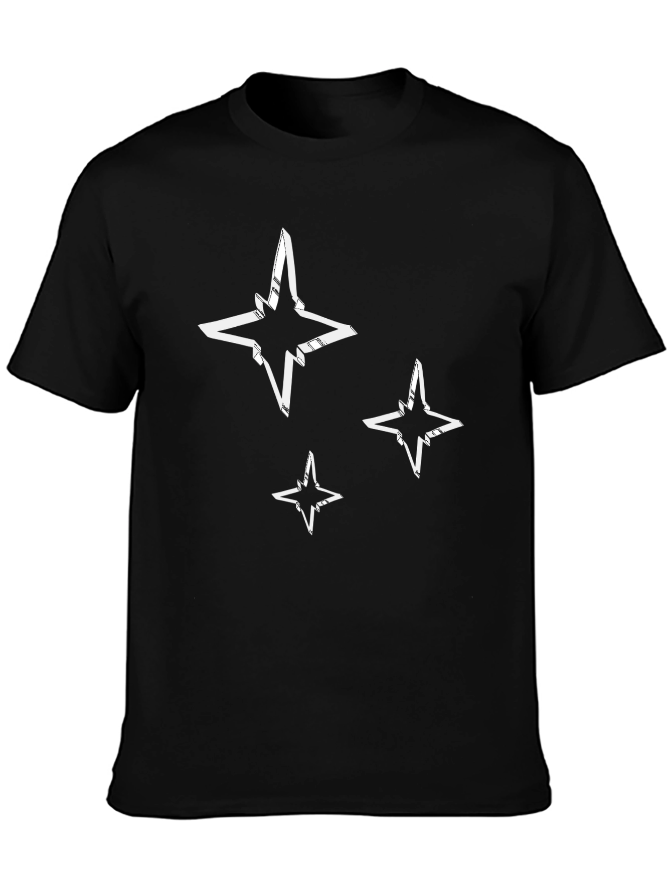 Abstract Star Graphic Tee - Mens Black T-Shirt