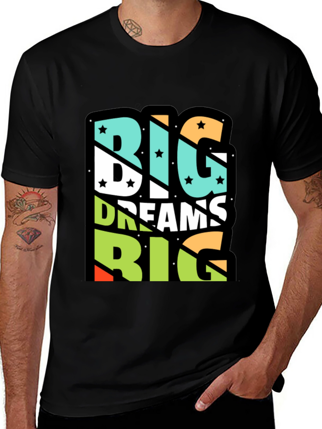 Big Dreams Graphic Tee - Unisex Black Cotton T-Shirt
