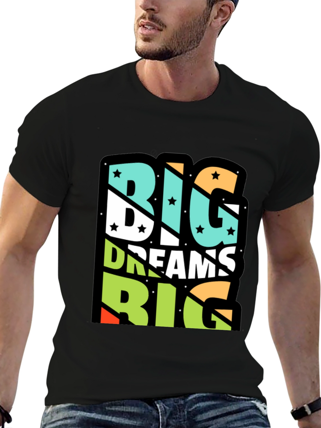 Big Dreams Graphic Tee - Unisex Black Cotton T-Shirt