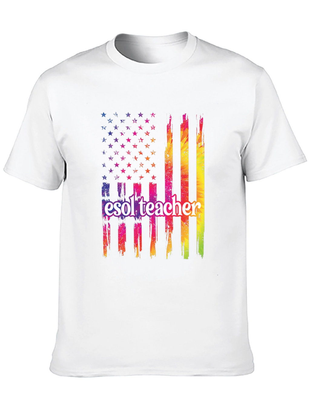 ESOL Teacher Patriotic Flag T-Shirt