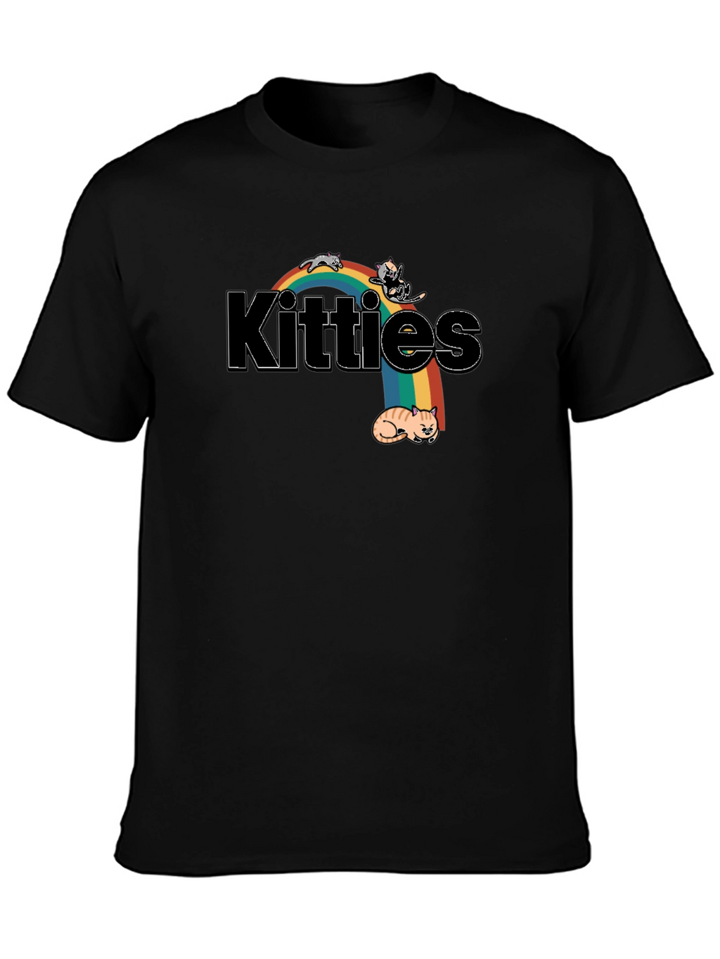 Kitties Rainbow Graphic T-Shirt - Cute Cat Lover Tee