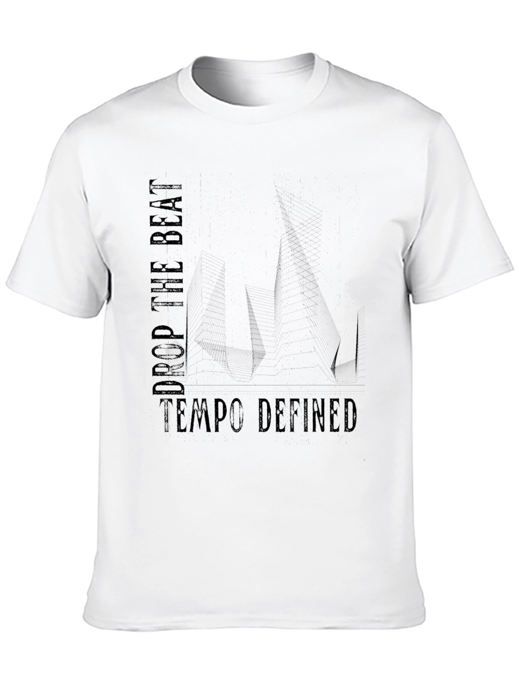Drop the Beat Tempo Defined Black Graphic T-Shirt