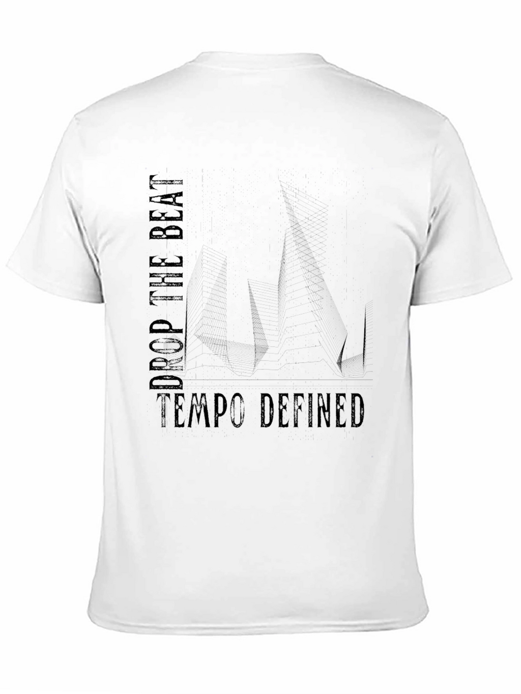 Drop the Beat Tempo Defined Black Graphic T-Shirt