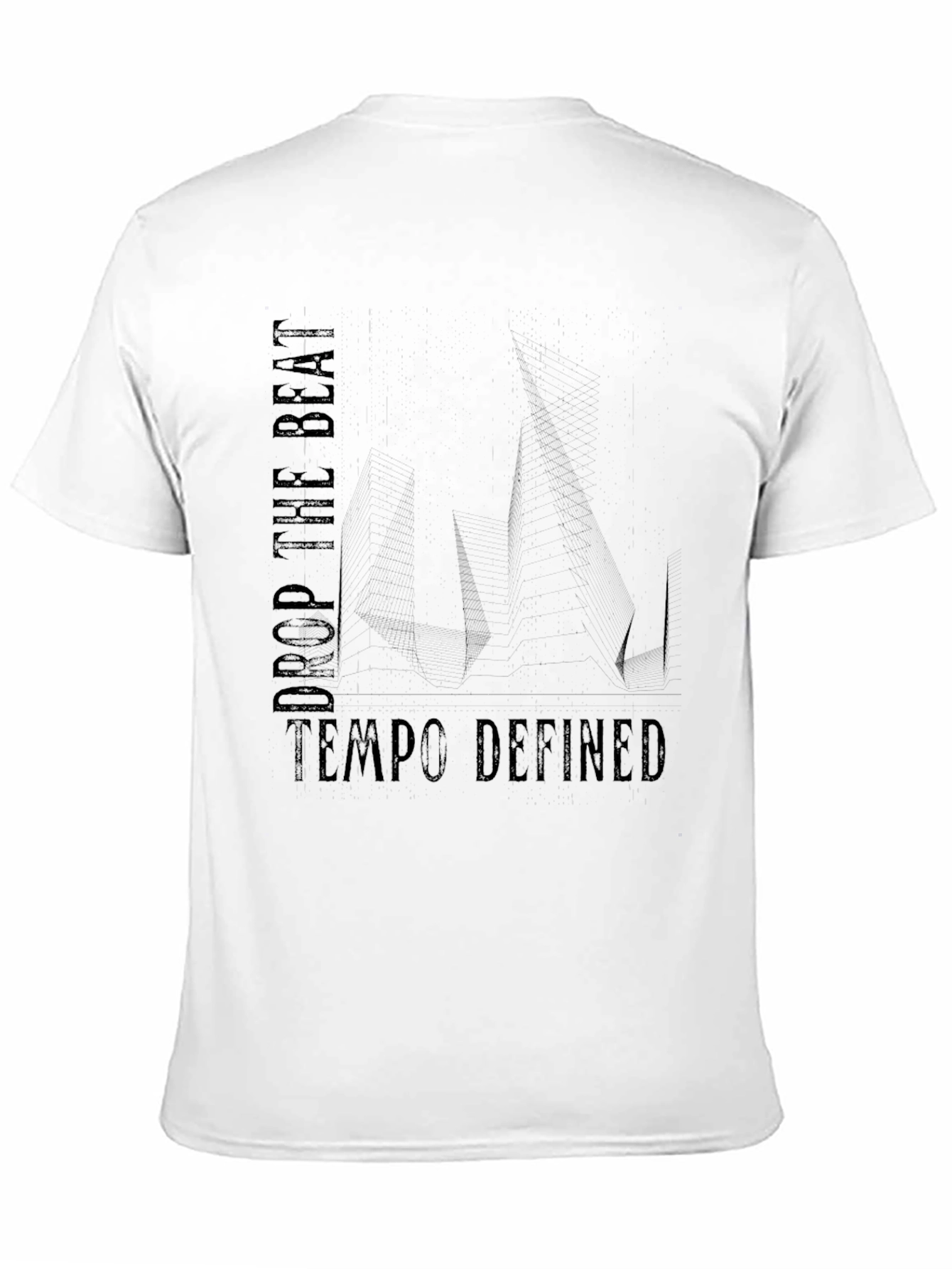 Drop the Beat Tempo Defined Black Graphic T-Shirt