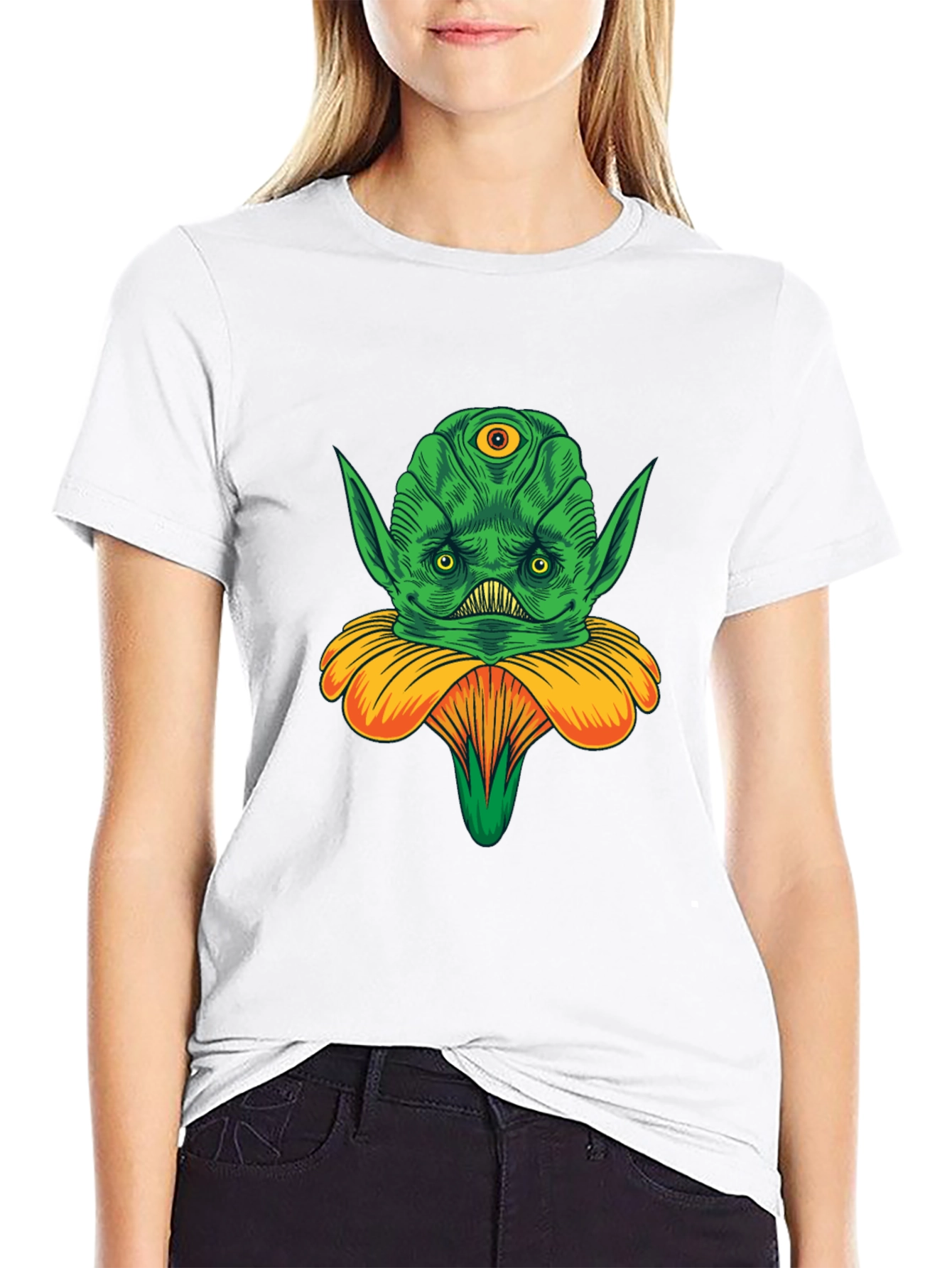 Alien Flower Graphic Tee - Unique Design