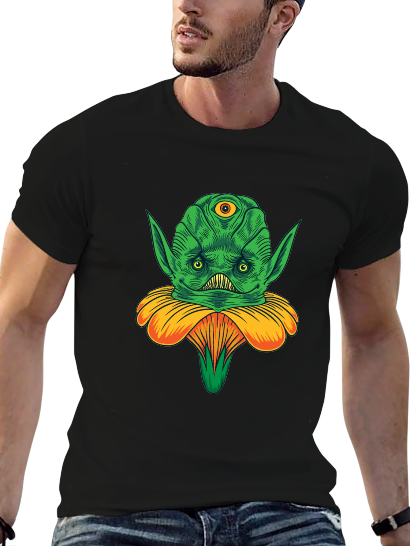 Alien Flower Graphic Tee - Unique Design