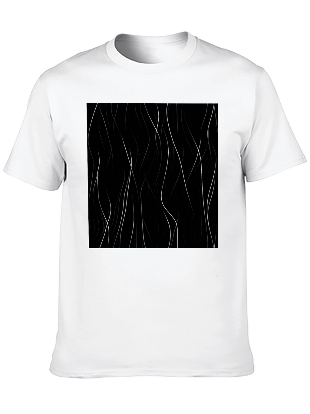 Abstract Lines Black T-Shirt