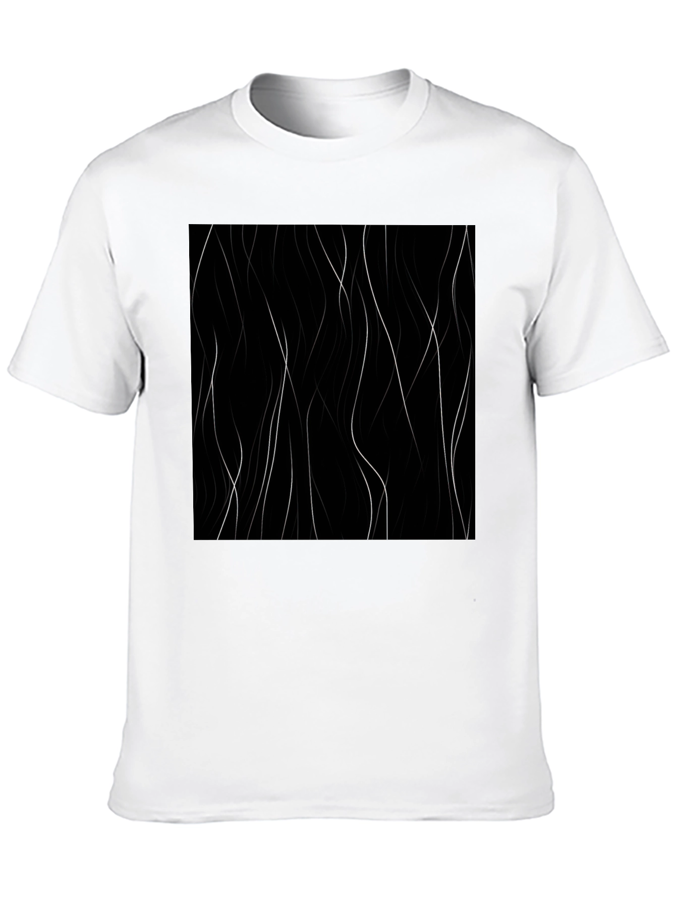 Abstract Lines Black T-Shirt