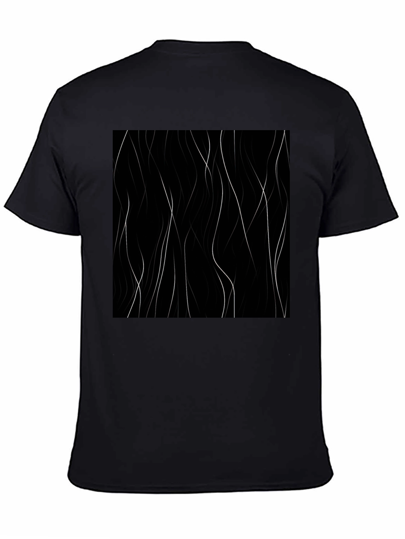 Abstract Lines Black T-Shirt