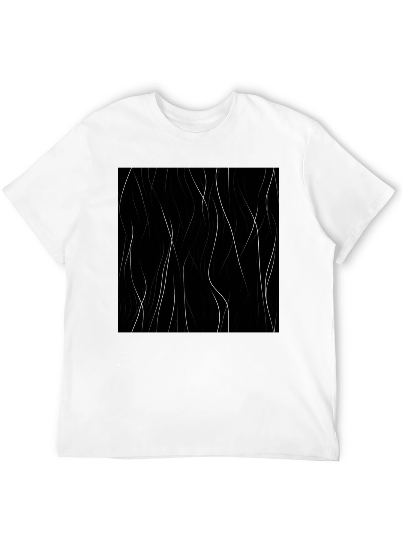Abstract Lines Black T-Shirt