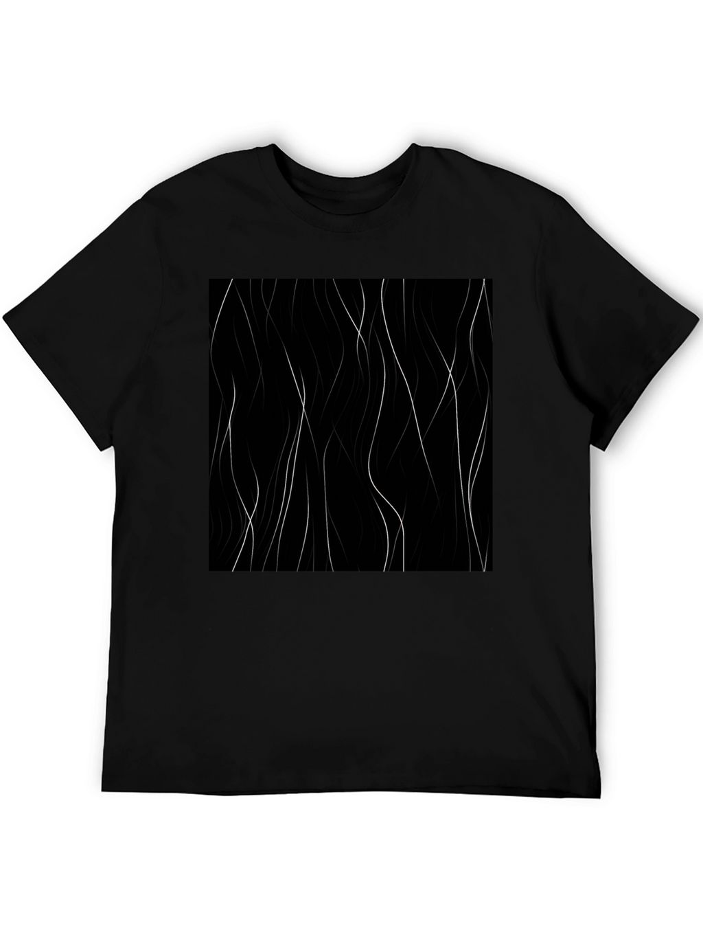 Abstract Lines Black T-Shirt