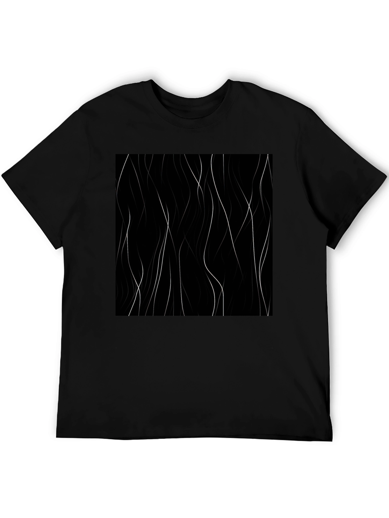 Abstract Lines Black T-Shirt