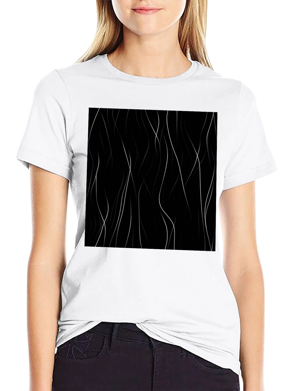 Abstract Lines Black T-Shirt