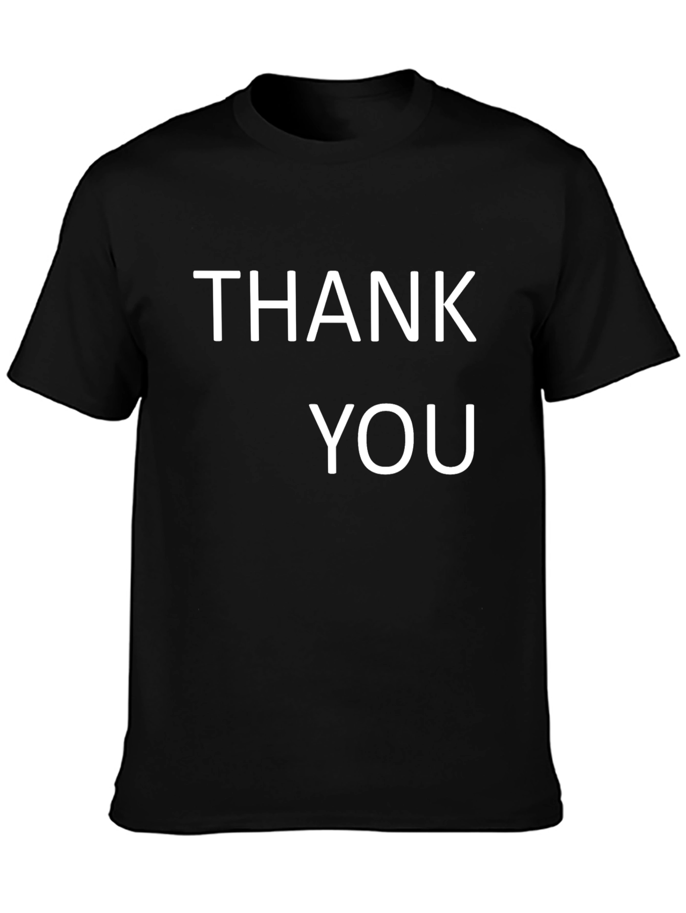 Thank You Graphic Tee - Black Cotton Comfort