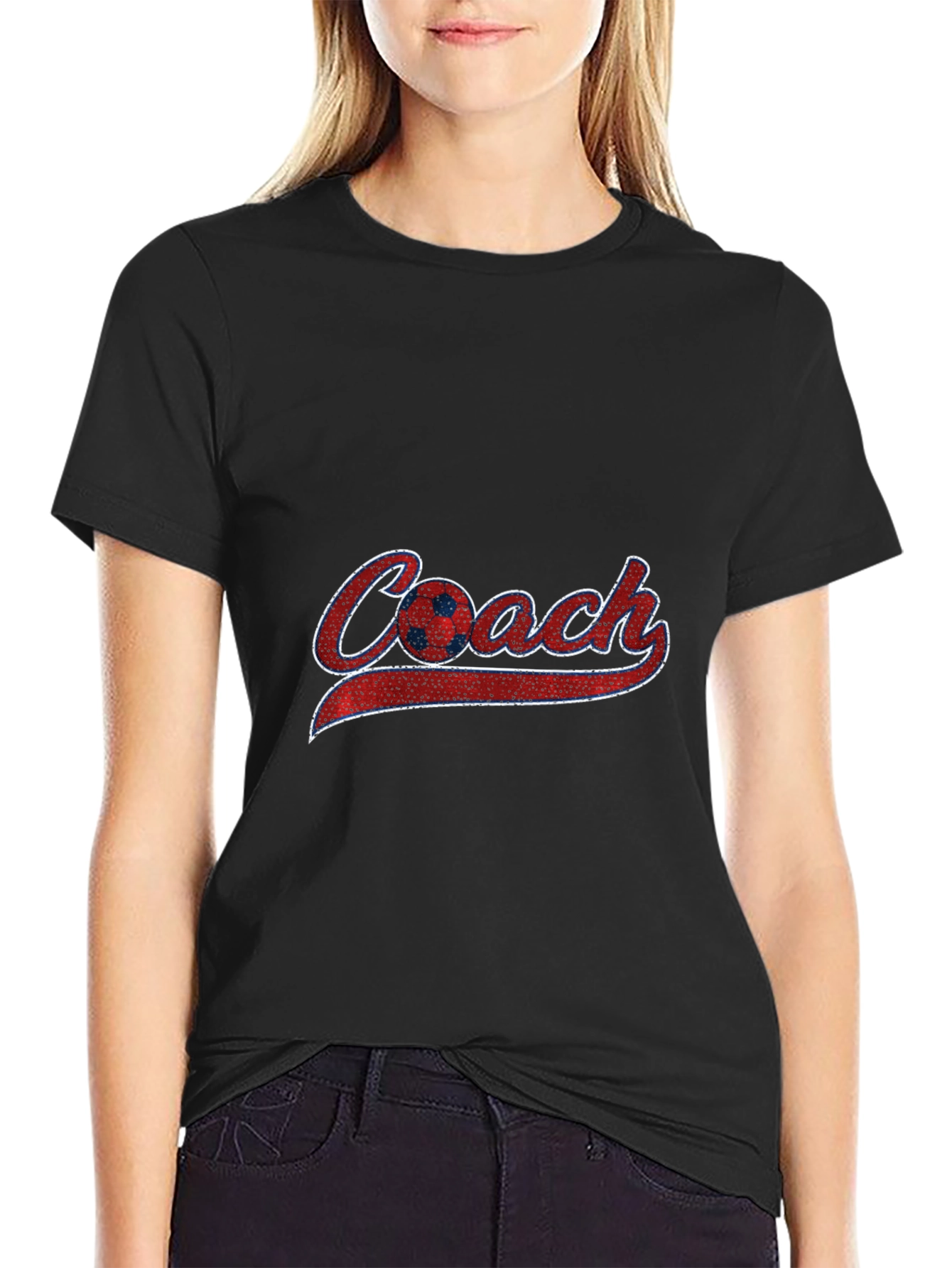 Soccer Coach Graphic Tee - Black Cotton T-Shirt