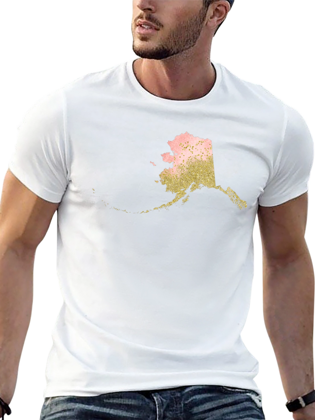 Alaska State Graphic Print Tee - Black