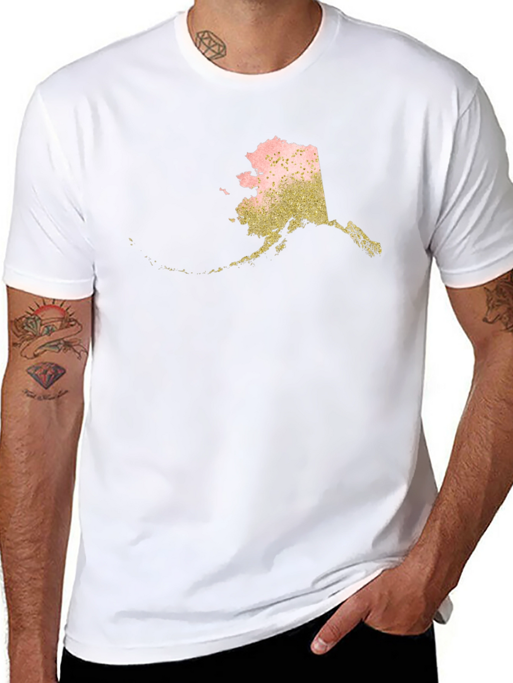 Alaska State Graphic Print Tee - Black