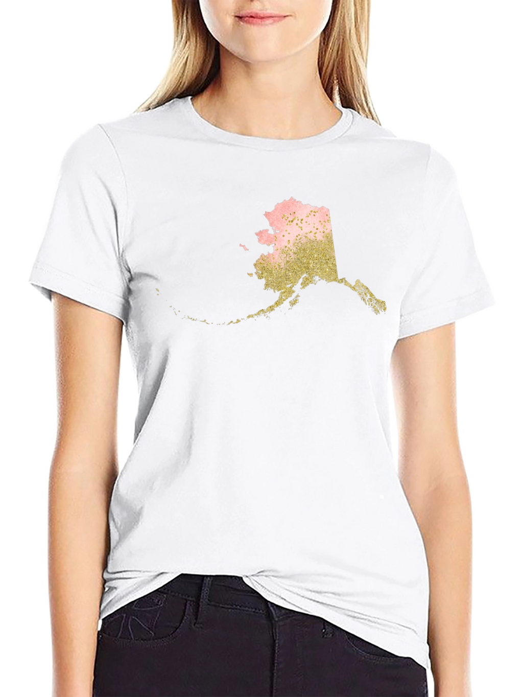Alaska State Graphic Print Tee - Black
