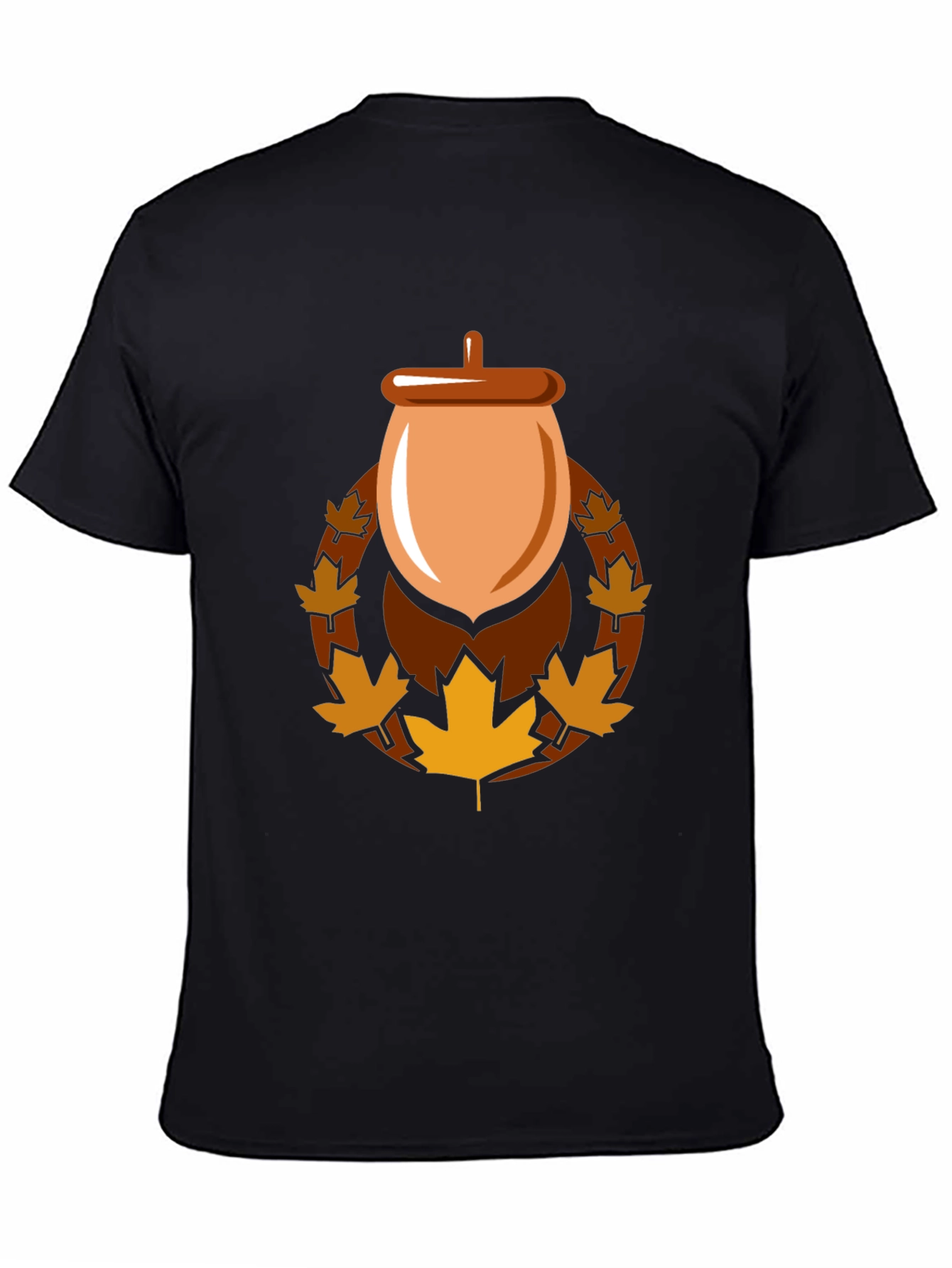 Acorn & Maple Leaf Black Graphic Tee