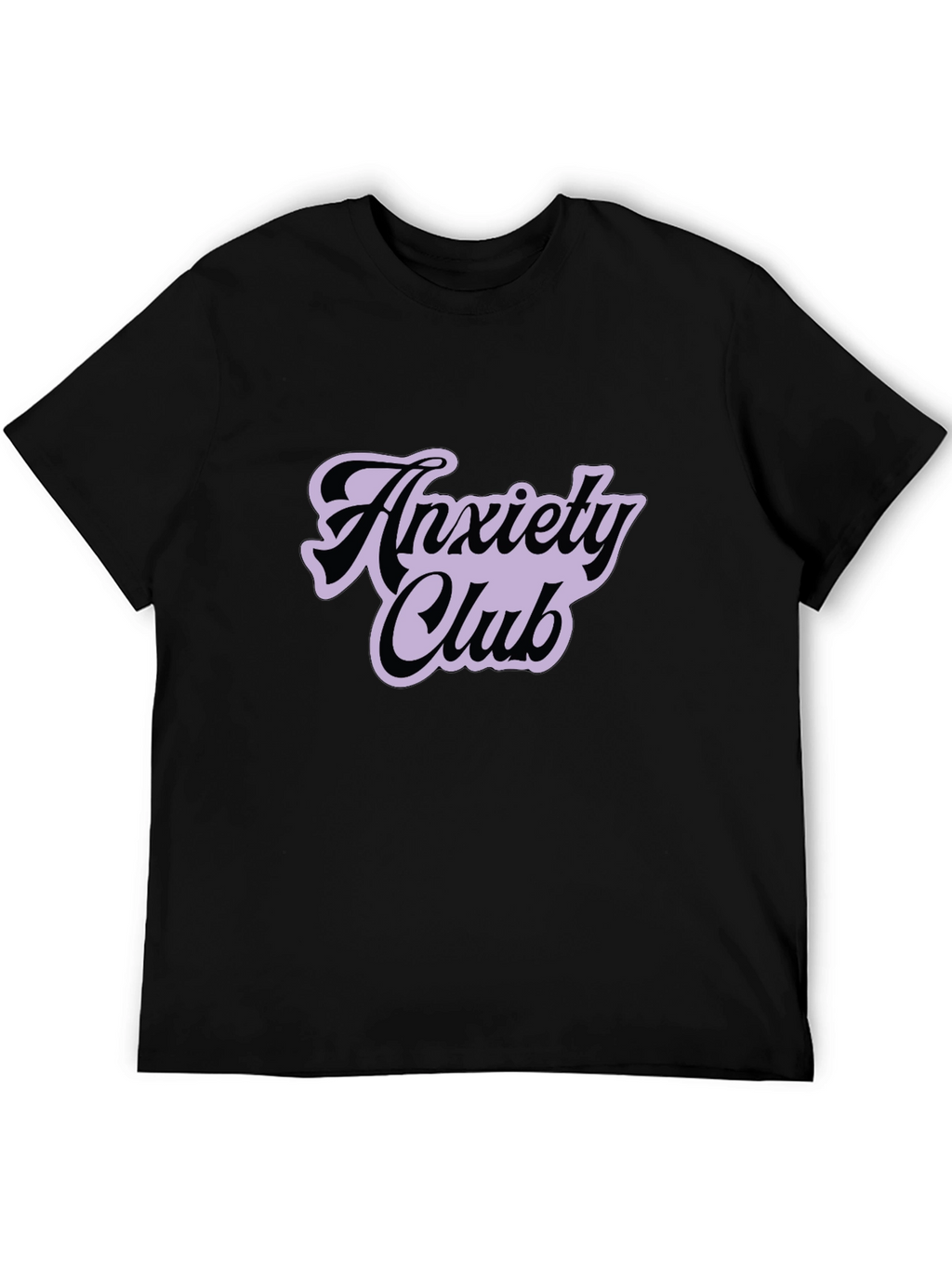 Anxiety Club Graphic Tee - Black Casual T-Shirt