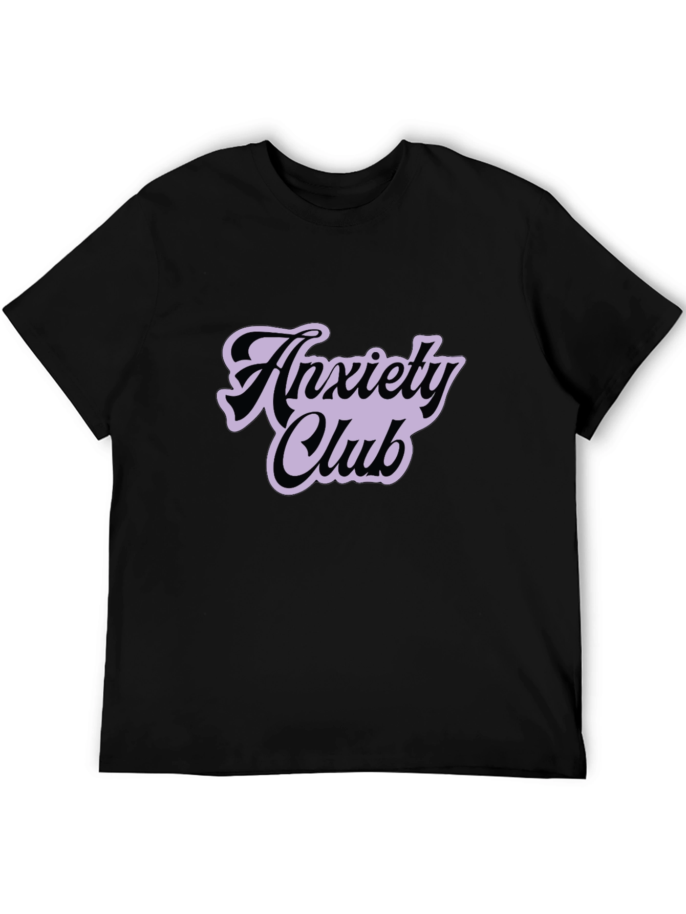 Anxiety Club Graphic Tee - Black Casual T-Shirt