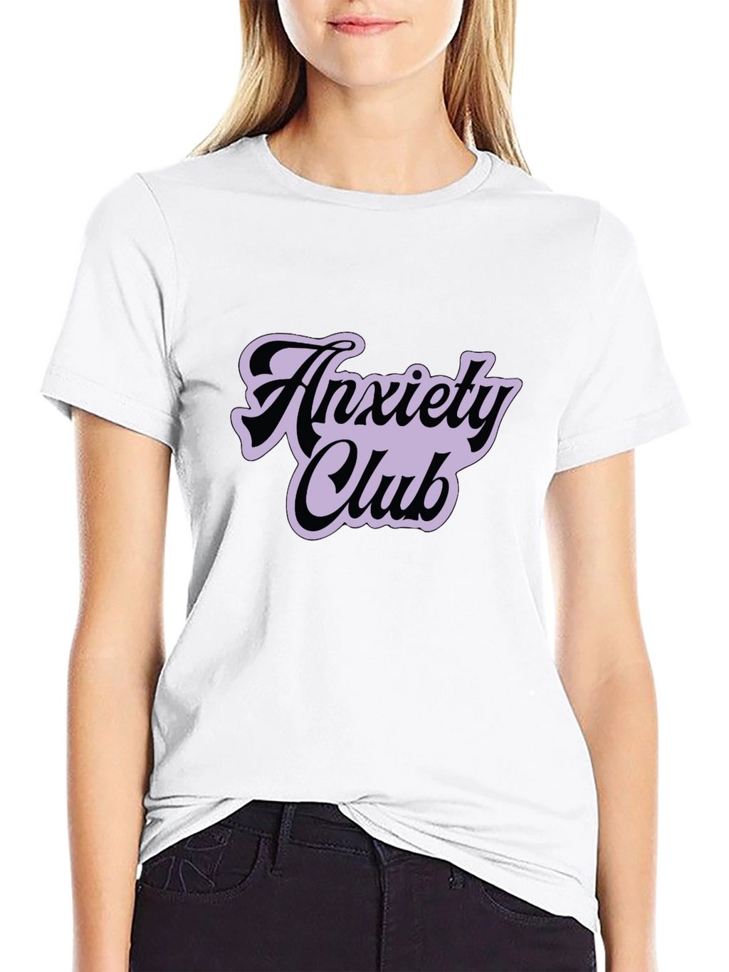 Anxiety Club Graphic Tee - Black Casual T-Shirt