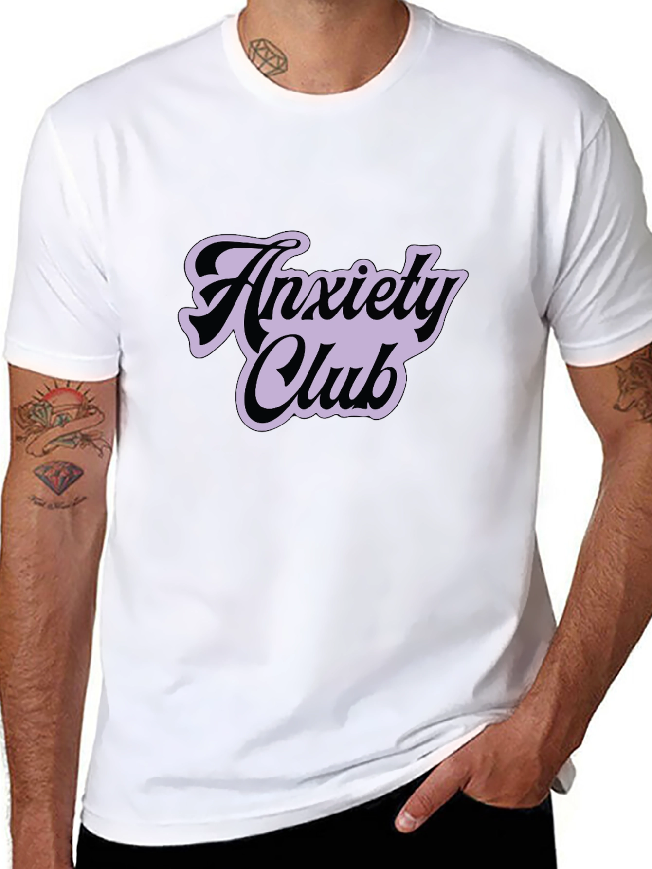 Anxiety Club Graphic Tee - Black Casual T-Shirt