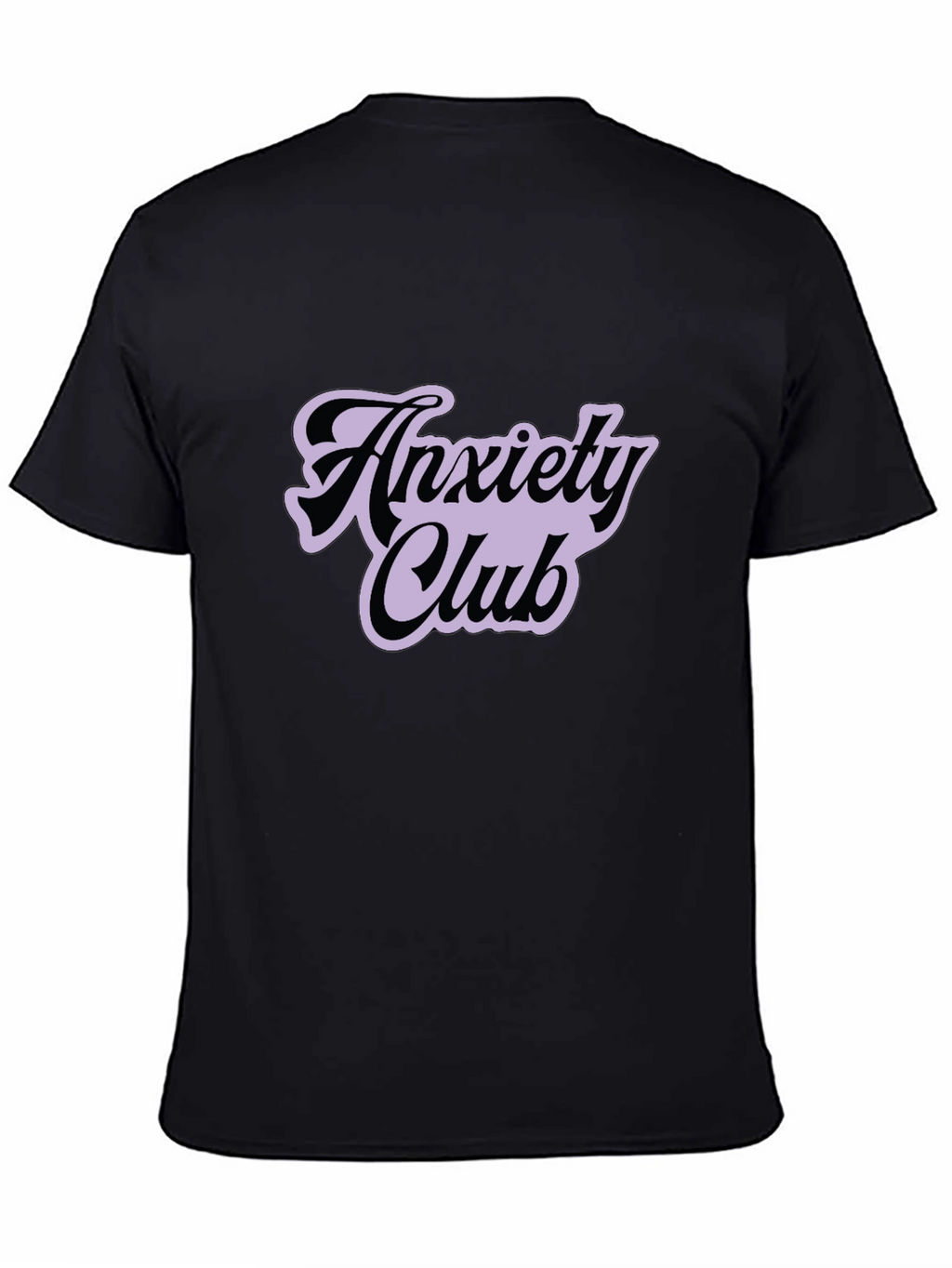 Anxiety Club Graphic Tee - Black Casual T-Shirt