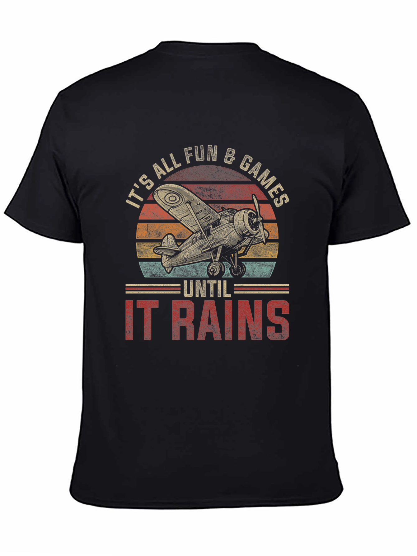 Vintage Airplane T-Shirt - Its All Fun & Games