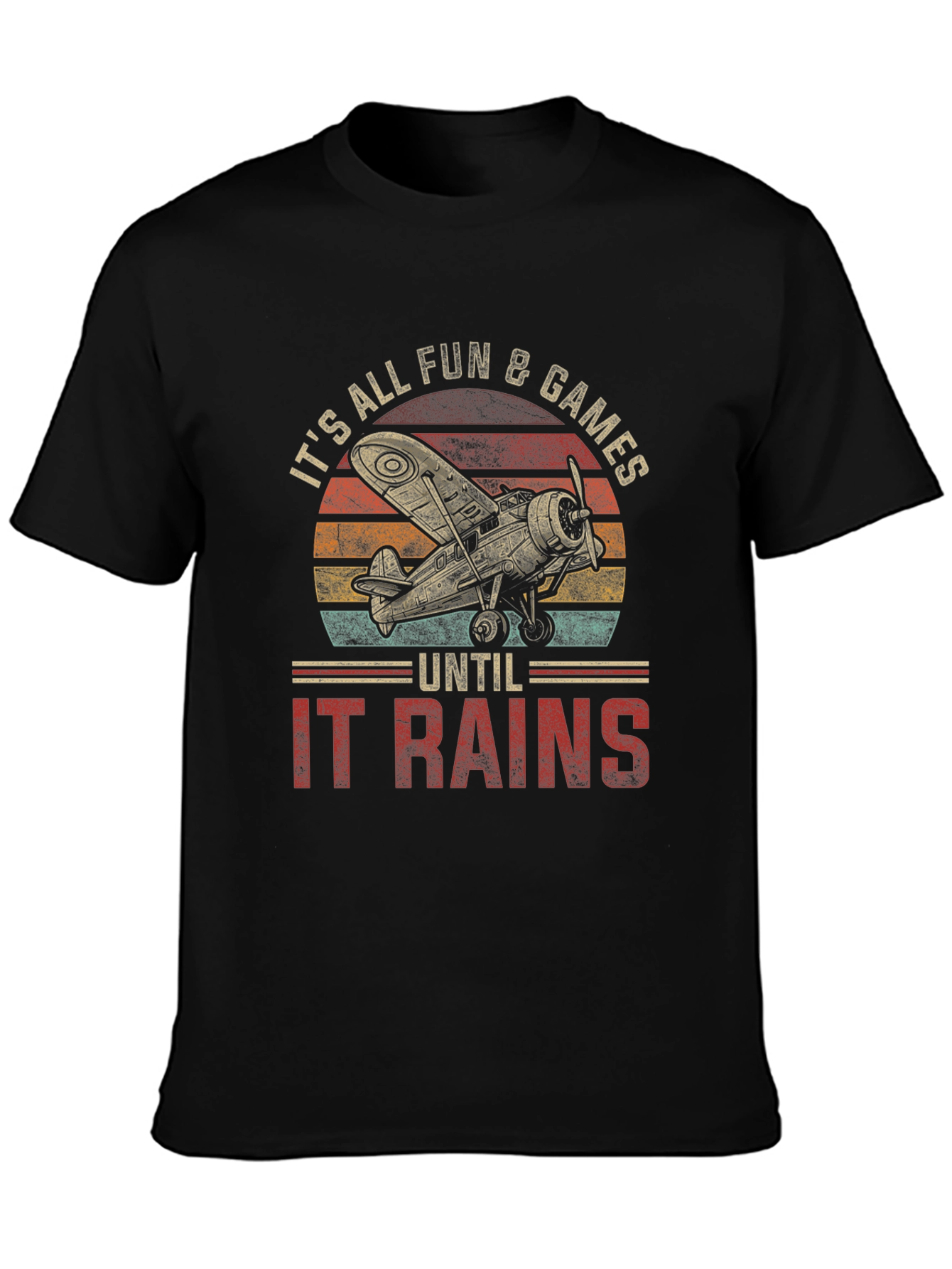Vintage Airplane T-Shirt - Its All Fun & Games